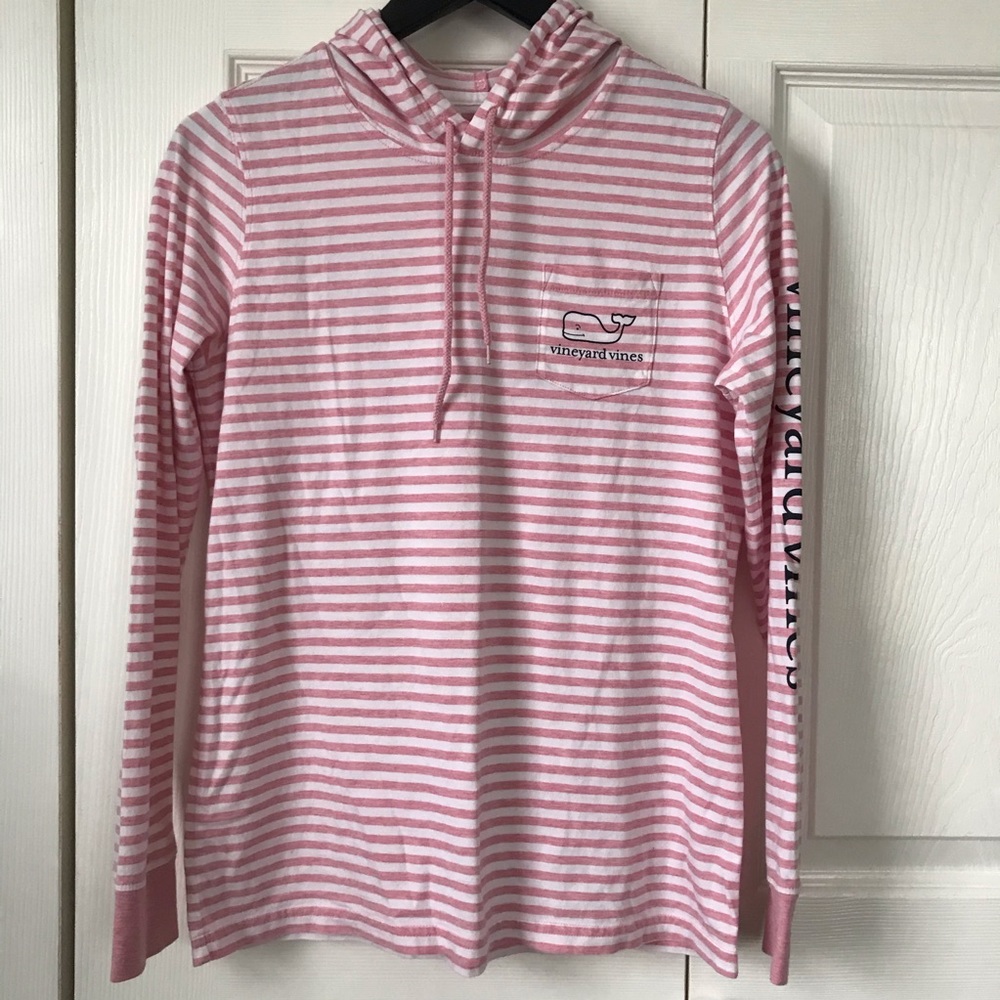 Vineyard Vines striped hooded long-sleeve  tee